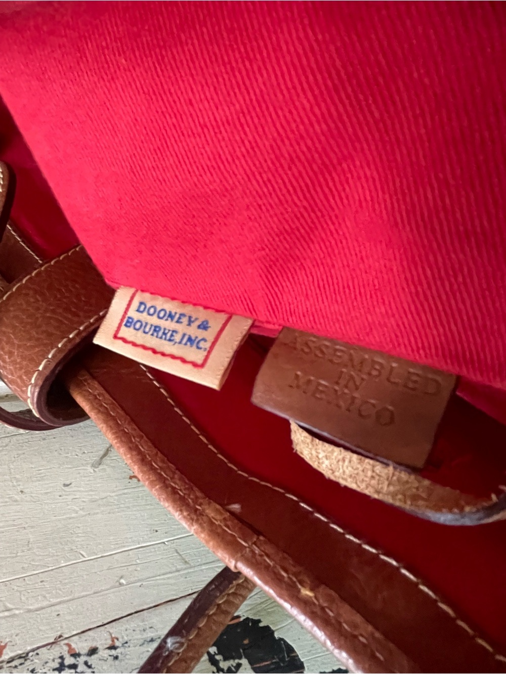Dooney & Bourke Eva BaileyBright Green Tote with Brown Trim - Picture 10 of 16